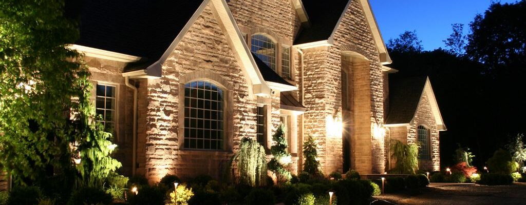 Outdoor lighting of a house and night